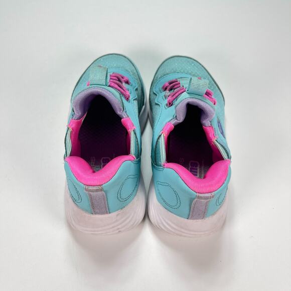 Skechers Slip-ins Bounder Blue Pink Kids Sneakers Comfort Shoes Youth Size 9 - Picture 6 of 10